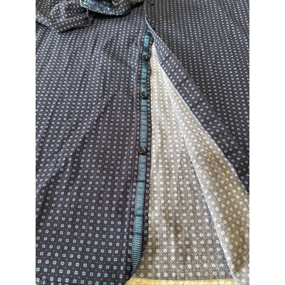 Luchiano Visconti Shirt Mens Casual Button Down Striped Long Sl Dark Blue Size L - Picture 6 of 7